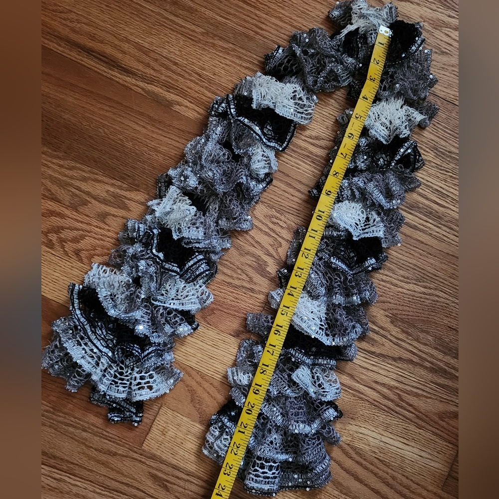 Crochet Ruffle Scarf Handmade - Picture 9 of 9
